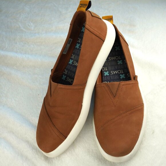 TOMS Wildfang Precious Mettle Alpargata Brown Slip-On Sneakers Womens 12 EU 43.5 - Picture 1 of 8